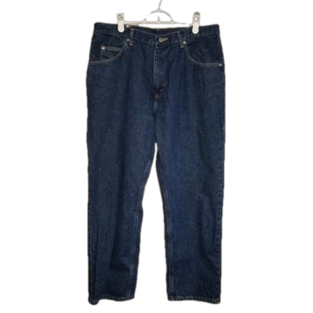 Wrangler Mens Straight Leg Blue Jeans Label Reads Size 36x30